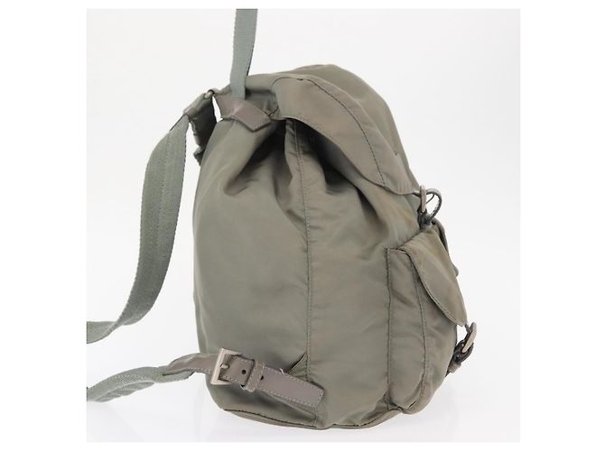 PRADA Backpack Nylon Gray Silver Auth 165573 Brown Silvery - view 4
