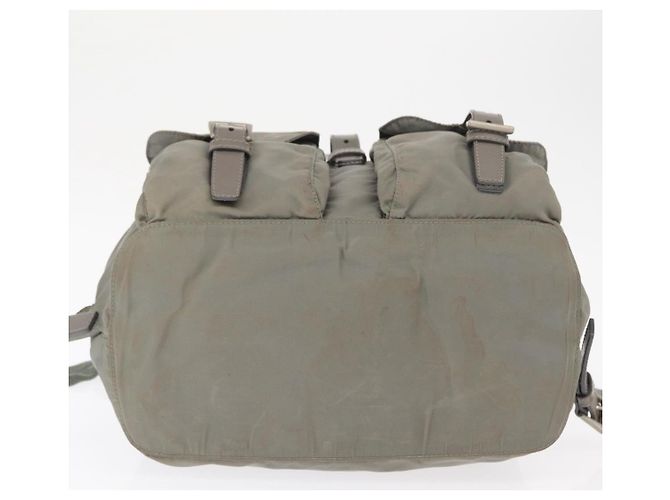 PRADA Backpack Nylon Gray Silver Auth 165573 Brown Silvery - view 5