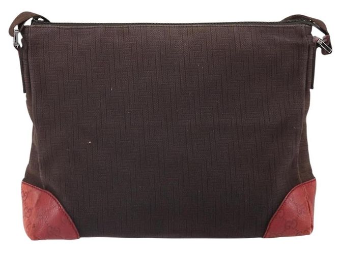 GUCCI Borsa a Spalla Guccissima Tela Marrone Argento 257301 Auth 170311 - vista 2