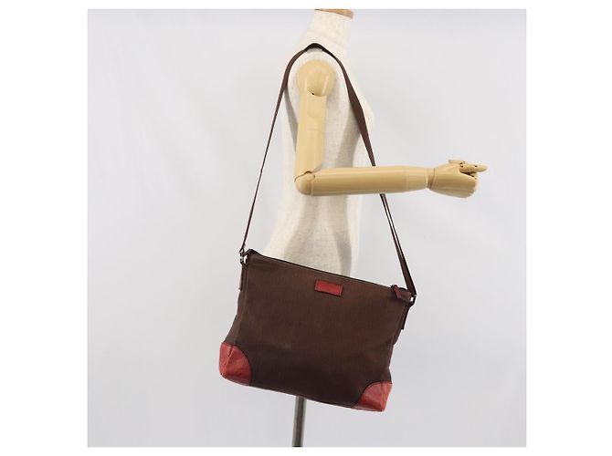 GUCCI Borsa a Spalla Guccissima Tela Marrone Argento 257301 Auth 170311 - vista 23