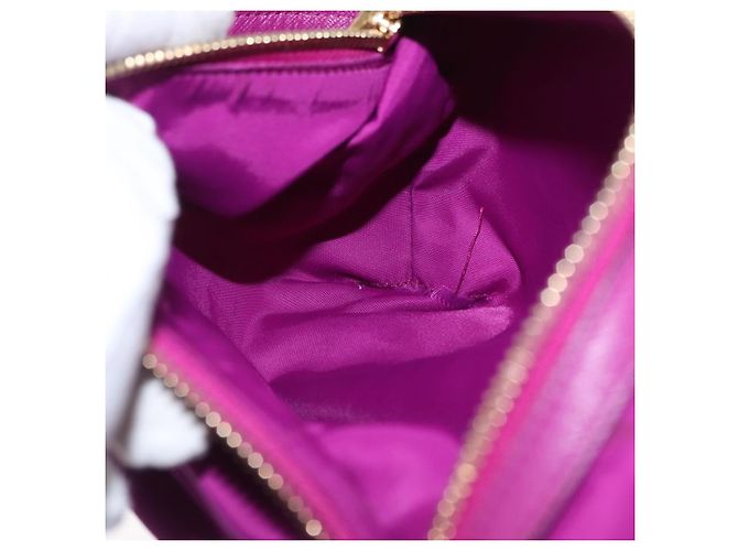 Pochette a mano in nylon viola e oro Salvatore Ferragamo Auth 169291V D'oro Porpora - vista 19