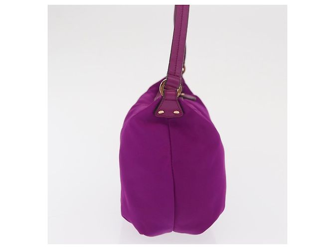 Pochette a mano in nylon viola e oro Salvatore Ferragamo Auth 169291V D'oro Porpora - vista 3