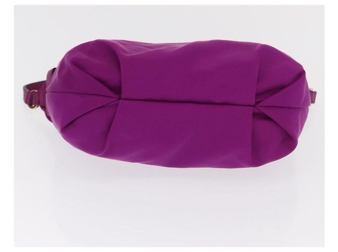 Pochette a mano in nylon viola e oro Salvatore Ferragamo Auth 169291V D'oro Porpora - vista 5