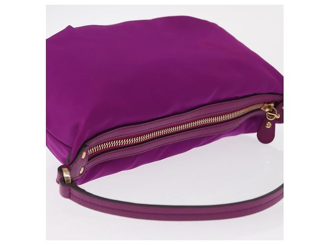 Pochette a mano in nylon viola e oro Salvatore Ferragamo Auth 169291V D'oro Porpora - vista 6