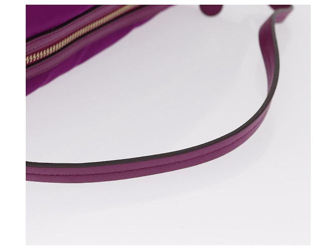 Pochette a mano in nylon viola e oro Salvatore Ferragamo Auth 169291V D'oro Porpora - vista 7