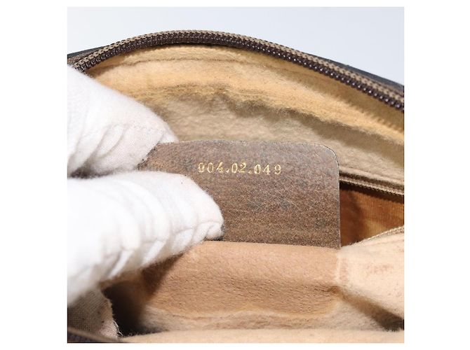 GUCCI GG Supreme Web Sherry Line Tasche aus PVC Beige Gold 904 02 049 Auth 170266 Golden - Ansicht 12