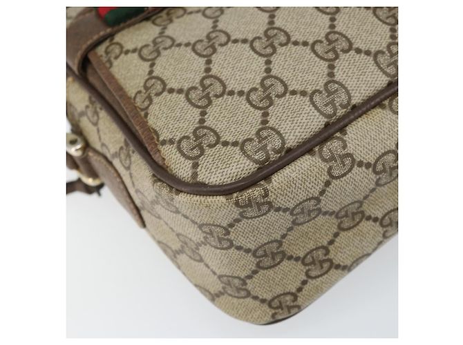 GUCCI GG Supreme Web Sherry Line Tasche aus PVC Beige Gold 904 02 049 Auth 170266 Golden - Ansicht 15