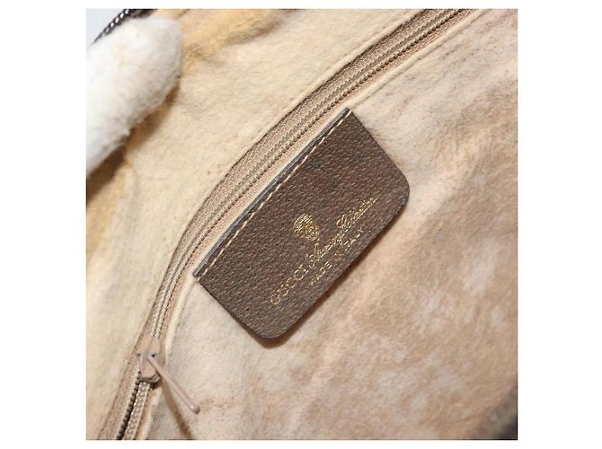 GUCCI GG Supreme Web Sherry Line Tasche aus PVC Beige Gold 904 02 049 Auth 170266 Golden - Ansicht 19