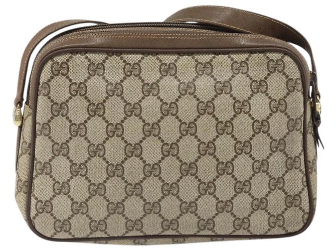 GUCCI GG Supreme Web Sherry Line Tasche aus PVC Beige Gold 904 02 049 Auth 170266 Golden - Ansicht 2