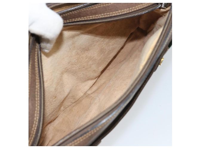 GUCCI GG Supreme Web Sherry Line Tasche aus PVC Beige Gold 904 02 049 Auth 170266 Golden - Ansicht 24