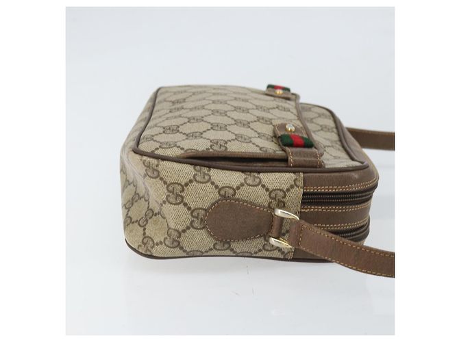 GUCCI GG Supreme Web Sherry Line Tasche aus PVC Beige Gold 904 02 049 Auth 170266 Golden - Ansicht 3
