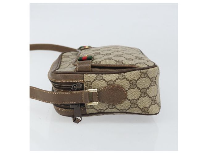 GUCCI GG Supreme Web Sherry Line Tasche aus PVC Beige Gold 904 02 049 Auth 170266 Golden - Ansicht 4