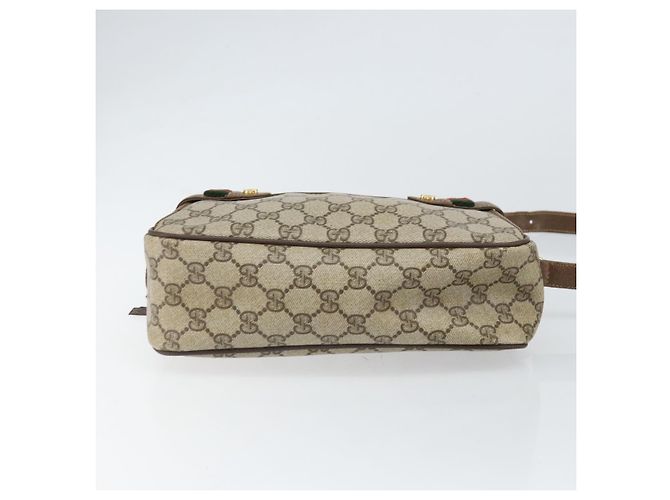 GUCCI GG Supreme Web Sherry Line Tasche aus PVC Beige Gold 904 02 049 Auth 170266 Golden - Ansicht 5