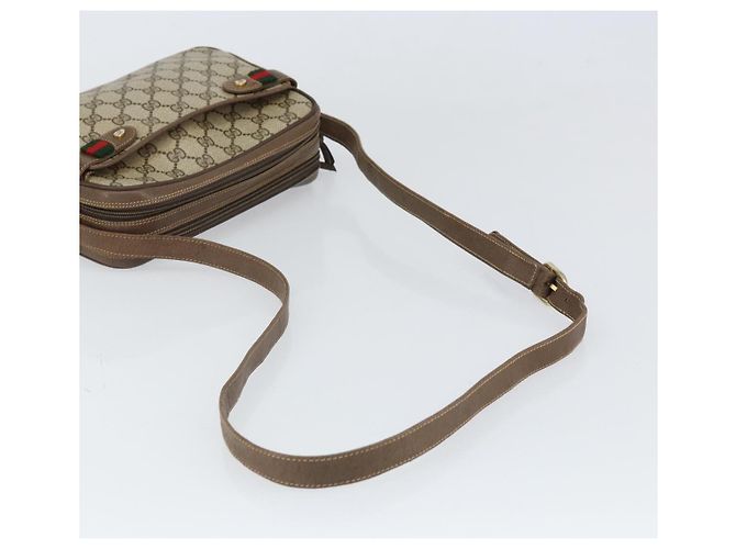 GUCCI GG Supreme Web Sherry Line Tasche aus PVC Beige Gold 904 02 049 Auth 170266 Golden - Ansicht 7