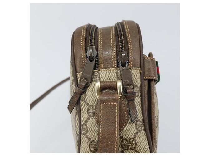 GUCCI GG Supreme Web Sherry Line Tasche aus PVC Beige Gold 904 02 049 Auth 170266 Golden - Ansicht 9