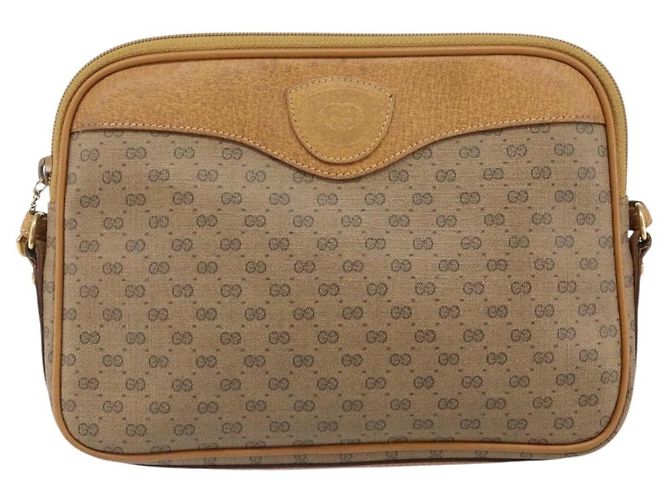 Gucci Borsa a Spalla Micro GG Supreme PVC Beige Oro 007 123 0428 Auth BA10077 D'oro - vista 13