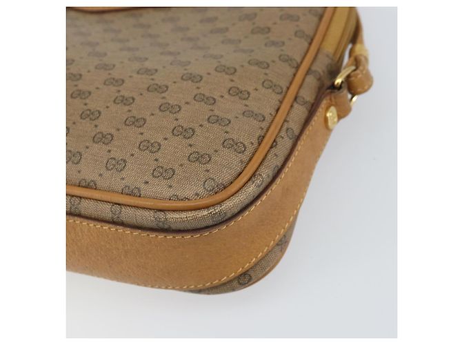 Gucci Borsa a Spalla Micro GG Supreme PVC Beige Oro 007 123 0428 Auth BA10077 D'oro - vista 14
