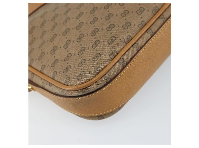 Gucci Borsa a Spalla Micro GG Supreme PVC Beige Oro 007 123 0428 Auth BA10077 D'oro - vista 15
