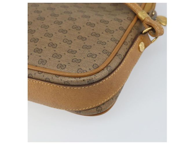 Gucci Borsa a Spalla Micro GG Supreme PVC Beige Oro 007 123 0428 Auth BA10077 D'oro - vista 16