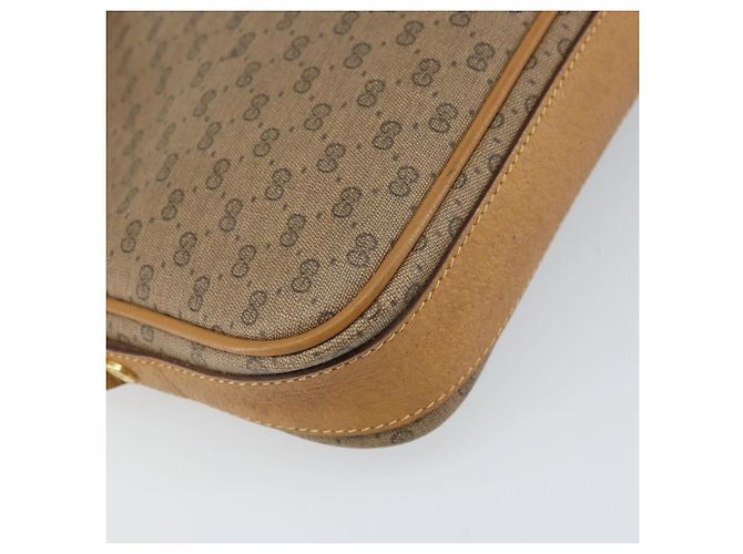 Gucci Borsa a Spalla Micro GG Supreme PVC Beige Oro 007 123 0428 Auth BA10077 D'oro - vista 17