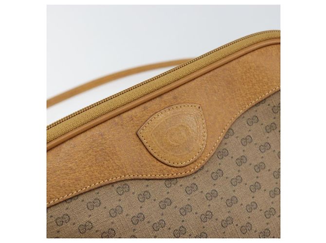Gucci Borsa a Spalla Micro GG Supreme PVC Beige Oro 007 123 0428 Auth BA10077 D'oro - vista 18