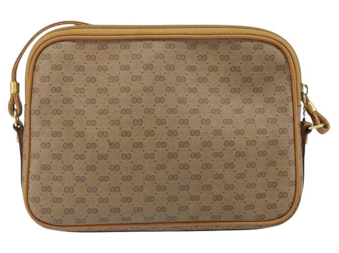 Gucci Borsa a Spalla Micro GG Supreme PVC Beige Oro 007 123 0428 Auth BA10077 D'oro - vista 2