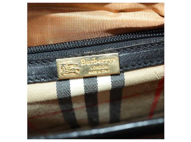 Borsa da lavoro Burberry in pelle nera e oro Auth bs32860 Nero D'oro - vista 11