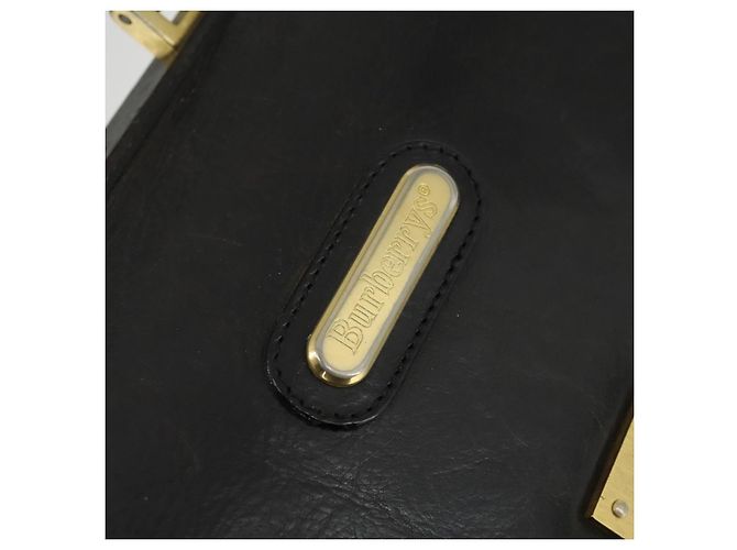 Borsa da lavoro Burberry in pelle nera e oro Auth bs32860 Nero D'oro - vista 18