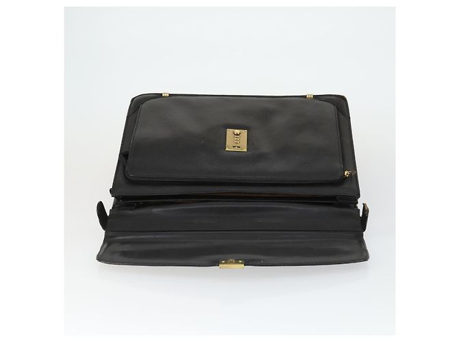 Borsa da lavoro Burberry in pelle nera e oro Auth bs32860 Nero D'oro - vista 20