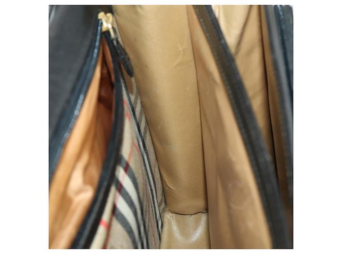 Borsa da lavoro Burberry in pelle nera e oro Auth bs32860 Nero D'oro - vista 21