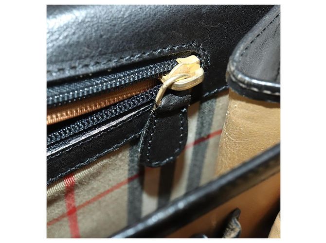 Borsa da lavoro Burberry in pelle nera e oro Auth bs32860 Nero D'oro - vista 23