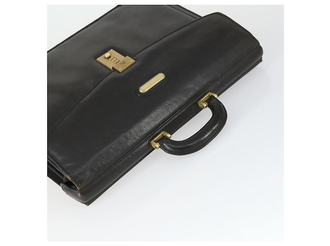 Borsa da lavoro Burberry in pelle nera e oro Auth bs32860 Nero D'oro - vista 6