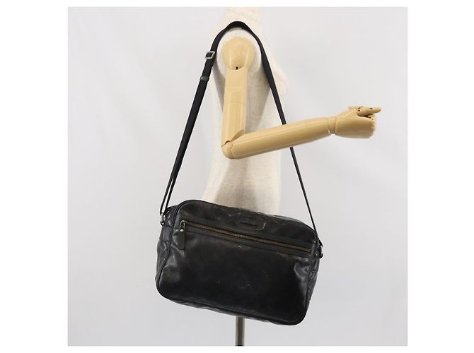 Borsa a spalla GUCCI GG in PVC Nero Argento 211107 Auth 169076 - vista 25