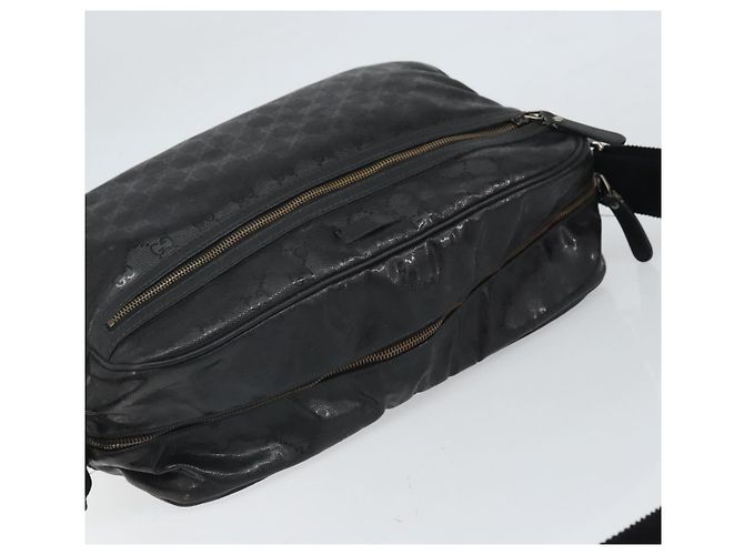 Borsa a spalla GUCCI GG in PVC Nero Argento 211107 Auth 169076 - vista 6