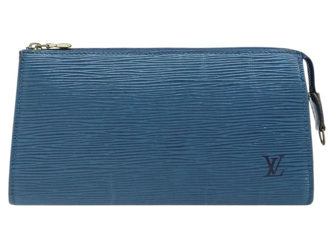 LOUIS VUITTON Epi Pochette Accessori Pouch Blu M52985 LV Auth 169639 - vista 13