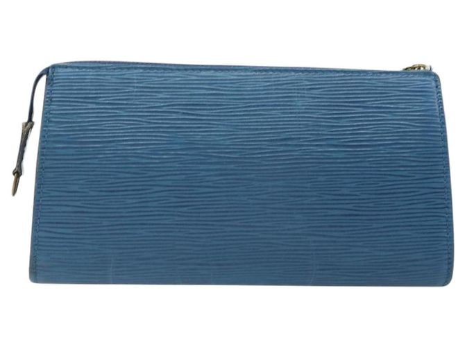 LOUIS VUITTON Epi Pochette Accessori Pouch Blu M52985 LV Auth 169639 - vista 2