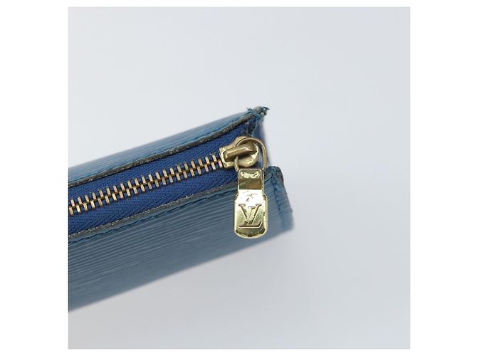 LOUIS VUITTON Epi Pochette Accessori Pouch Blu M52985 LV Auth 169639 - vista 9
