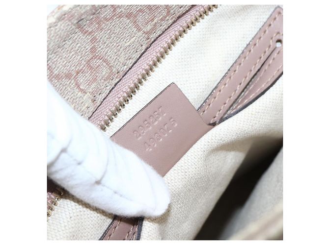 Gucci Borsa a Spalla GG Supreme in PVC Rosa Oro 295257 Auth bs33194 D'oro - vista 11