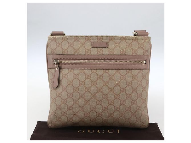 Gucci Borsa a Spalla GG Supreme in PVC Rosa Oro 295257 Auth bs33194 D'oro - vista 12