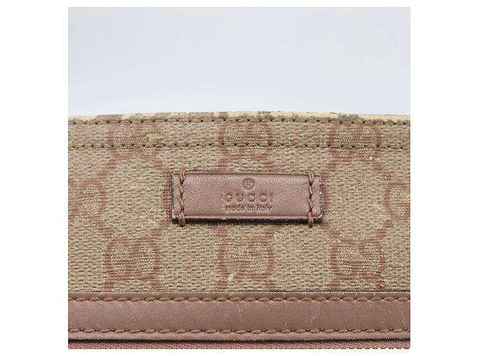 Gucci Borsa a Spalla GG Supreme in PVC Rosa Oro 295257 Auth bs33194 D'oro - vista 18