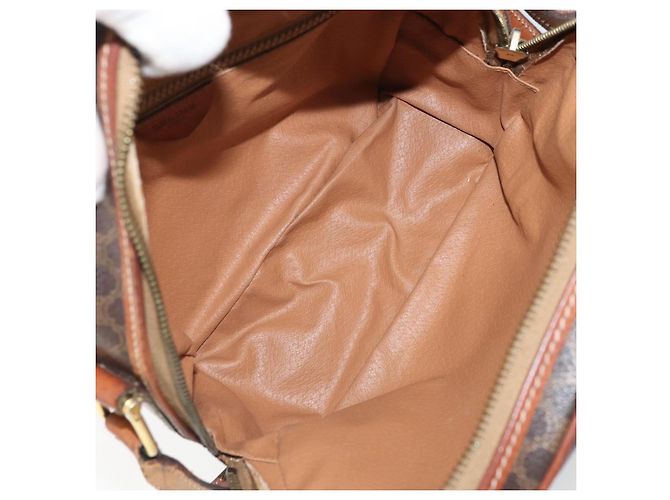 Céline Borsa a Spalla in Tela Macadam CELINE PVC Beige Oro Auth 169463 D'oro - vista 10