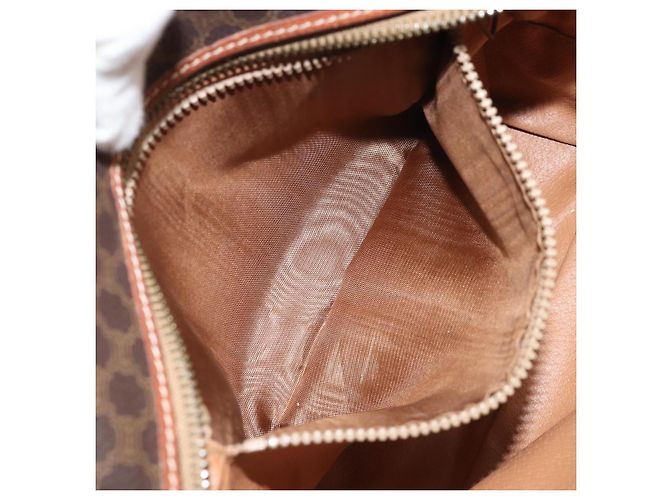 Céline Borsa a Spalla in Tela Macadam CELINE PVC Beige Oro Auth 169463 D'oro - vista 11