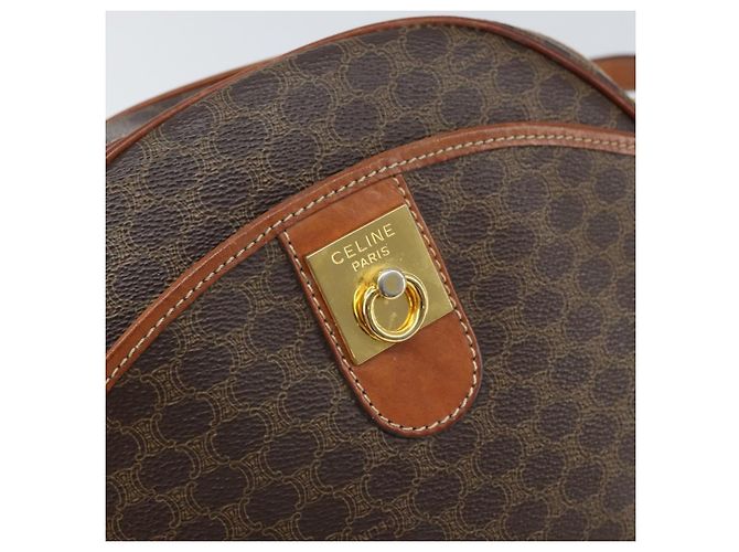Céline Borsa a Spalla in Tela Macadam CELINE PVC Beige Oro Auth 169463 D'oro - vista 18