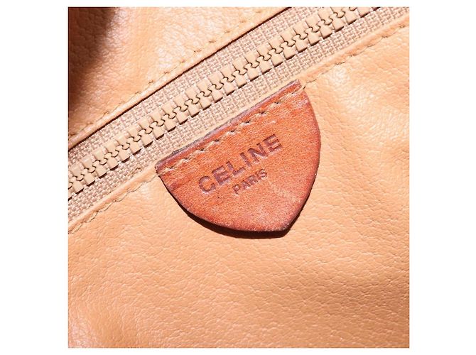 Céline Borsa a Spalla in Tela Macadam CELINE PVC Beige Oro Auth 169463 D'oro - vista 19