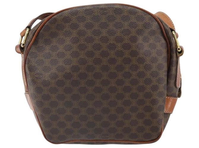 Céline Borsa a Spalla in Tela Macadam CELINE PVC Beige Oro Auth 169463 D'oro - vista 2