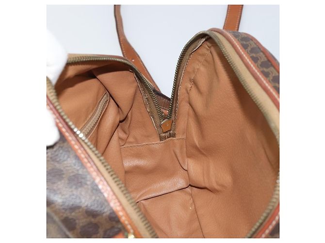 Céline Borsa a Spalla in Tela Macadam CELINE PVC Beige Oro Auth 169463 D'oro - vista 20