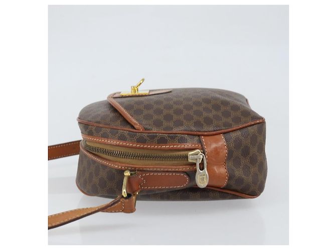 Céline Borsa a Spalla in Tela Macadam CELINE PVC Beige Oro Auth 169463 D'oro - vista 4