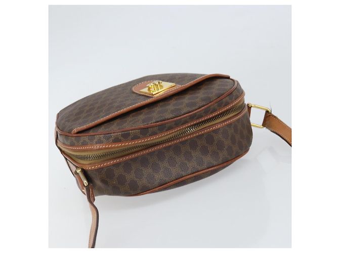 Céline Borsa a Spalla in Tela Macadam CELINE PVC Beige Oro Auth 169463 D'oro - vista 6