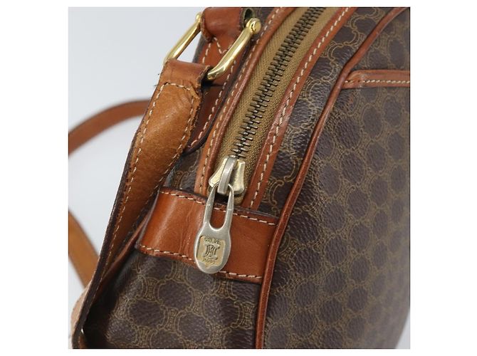 Céline Borsa a Spalla in Tela Macadam CELINE PVC Beige Oro Auth 169463 D'oro - vista 9