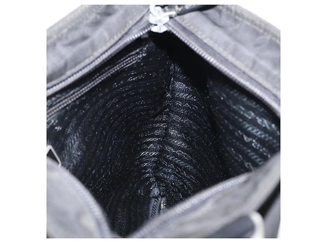 Borsa a Spalla PRADA Nylon Nero Argento Autentica 166684 - vista 19